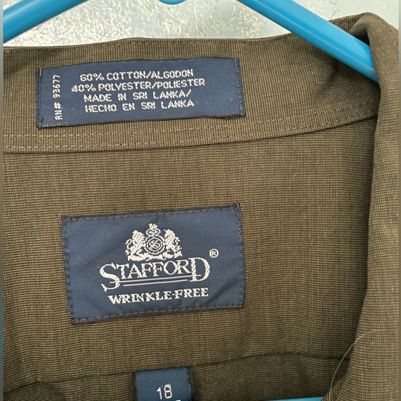 Stafford Khaki Button-Up Shirt - Picture 2 of 2